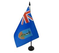 AZ FLAG - Montserrat Table Flag 5'' x 8'' - Montserratian Office Flag 100% Polyester 21 x 14 cm - Mini Desk Flag with 10'' Pole and Black Plastic Base