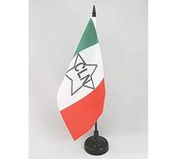 AZ FLAG National Liberation Committee Italy Table Flag 5'' x 8'' - Italian CLN Office Decoration 100% Polyester 21 x 14 cm - Mini Desk Flag with Pole and Black Plastic Base