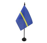AZ FLAG - Nauru Table Flag 4'' x 6'' - Nauruan Office Flag 100% Polyester 15 x 10 cm - Mini Desk Flag with 10'' Pole and Black Plastic Base