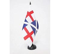 AZ FLAG Naval Ensign 1659 Table Flag 5'' x 8'' - Bristish historic Office Decoration 100% Polyester 21 x 14 cm - Mini Desk Flag with Pole and Black Plastic Base