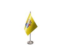 AZ FLAG - New Jersey Prestige Table Flag 6'' x 9'' - US state of New Jersey Office Flag 100% Satin 22 x 15 cm - Desk Flag with Steel Pole and Base