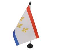 AZ FLAG - New Orleans Table Flag 5'' x 8'' - New Orleans Office Flag 100% Polyester 21 x 14 cm - Mini Desk Flag with 10'' Pole and Black Plastic Base