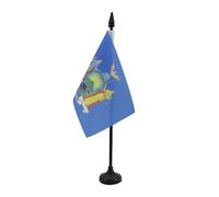 AZ FLAG - New York Table Flag 4'' x 6'' - US state of New York Office Flag 100% Polyester 15 x 10 cm - Mini Desk Flag with 10'' Pole and Black Plastic Base