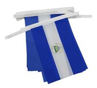 AZ FLAG - Nicaragua Bunting Flag - 20 Ft Garland with 20 Small Nicaraguan Flags 8'' x 6'' - 100% Polyester String Pennant - 6 meters