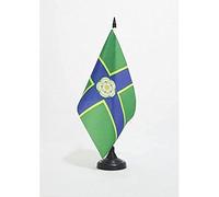 AZ FLAG North Riding of Yorkshire county Table Flag 5'' x 8'' - North Riding of Yorkshire county Office Decoration 100% Polyester 21 x 14 cm - Mini Desk Flag with Pole and Black Plastic Base