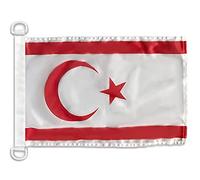 AZ FLAG - Northern Cyprus Nautical Flag - 18'' x 12'' - For Outdoor and Boat - Cypriot Banner Knitted Polyester with Two Plastic Rings - Vivid Colors - 12x18 in - 45x30 Cm