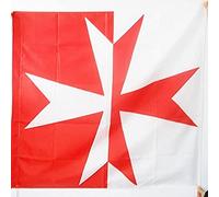 AZ FLAG - Order of Mountjoy Flag - 3x3 Ft - 100% Polyester Cross of Knights of Montjoie Banner with Sleeve - Fade Resistant - Vivid Colors - 3' x 3' Feet - 90x90 Cm