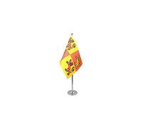 AZ FLAG Owain Glyndwr Prestige Table Flag 6'' x 9'' - Prince of Wales Office Decoration 100% Satin 22 x 15 cm - Desk Flag with Steel Pole and Base