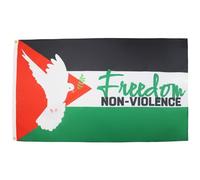AZ FLAG - Palestine Freedom Non Violence Flag - 3x5 Ft - 100D Polyester Palestinian Banner with Two Metal Grommets - Fade Resistant - Vivid Colors - 3' x 5' Feet - 150x90 Cm