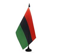 AZ FLAG - Pan African Table Flag 5'' x 8'' - Afro American Office Flag 100% Polyester 21 x 14 cm - Mini Desk Flag with 10'' Pole and Black Plastic Base