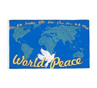 AZ FLAG - Peace In The World With Map Flag - 2x3 Ft - 100D Polyester World Peace Banner with Two Metal Grommets - Fade Resistant - Vivid Colors - 2' x 3' Feet - 90x60 Cm