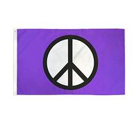 AZ FLAG - Peace Symbol Purple Flag - 2x3 Ft - 100D Polyester Peaceful Banner with Two Metal Grommets - Fade Resistant - Vivid Colors - 2' x 3' Feet - 90x60 Cm