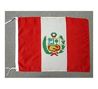 AZ FLAG - Peru Flag - 18'' x 12'' - Light Polyester Peruvian Small Banner with Two Cords - 18x12 in - 45x30 Cm