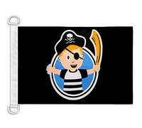 AZ FLAG Pirate Child Boy Boat Flag 45x30 cm Mesh Polyester Plastic Rings