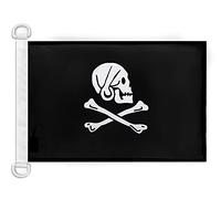 AZ FLAG Pirate Henry Avery Black Boat Flag 45x30 cm Plastic Rings | Outdoor and marine use Pirates 12x18 in boat flag weather resistant with double stitched seams and reinforced edges