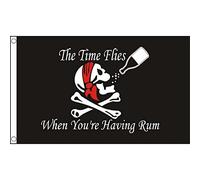 AZ FLAG - Pirate Time Flies When You Have Rum Flag - 3x5 Ft - Light Polyester Pirates Banner with Two Brass Eyelets - Fade Resistant - Vivid Colors - 3' x 5' Feet - 150x90 Cm