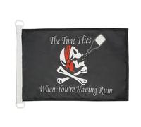 AZ FLAG Pirate Time Flies When You Have Rum Nautical Flag 18'' x 12'', Pirates flags 30 x 45 cm, Banner 12x18 in for boat