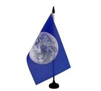 AZ FLAG - Planet Earth Table Flag 5'' x 8'' - Terra Office Flag 100% Polyester 21 x 14 cm - Mini Desk Flag with 10'' Pole and Black Plastic Base