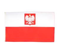 AZ FLAG - Poland With Eagle Flag - 2x3 Ft - Light Polyester Polish Coat Of Arms Banner with Two Brass Eyelets - Fade Resistant - Vivid Colors - 2' x 3' Feet - 90x60 Cm