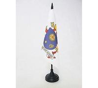 AZ FLAG - Pope Francis Coat of Arms Table Flag 5'' x 5'' - vatican Office Flag 100% Polyester 15 x 15 cm - Mini Desk Flag with 10'' Pole and Black Plastic Base