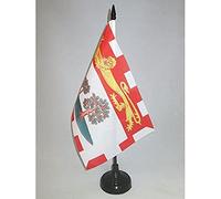 AZ FLAG Prince Edward Island Table Flag 5'' x 8'' - Canadian region of Prince Edward Island Office Decoration 100% Polyester 21 x 14 cm - Mini Desk Flag with Pole and Black Plastic Base