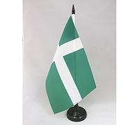 AZ FLAG Puerto Rico independentist Table Flag 5'' x 8'' - Puerto Rican Office Decoration 100% Polyester 21 x 14 cm - Mini Desk Flag with Pole and Black Plastic Base