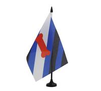 AZ FLAG - Puppy Pride Play Table Flag 5'' x 8'' - Pet play Office Flag 100% Polyester 21 x 14 cm - Mini Desk Flag with 10'' Pole and Black Plastic Base