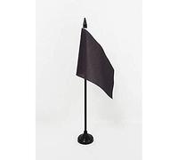 AZ FLAG - Race officer black Table Flag 4'' x 6'' - Racing Office Flag 100% Polyester 15 x 10 cm - Mini Desk Flag with 10'' Pole and Black Plastic Base