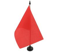 AZ FLAG - Race officer red Table Flag 5'' x 8'' - Racing Office Flag 100% Polyester 21 x 14 cm - Mini Desk Flag with 10'' Pole and Black Plastic Base