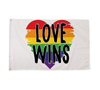 AZ FLAG - Rainbow Love Wins Flag - 3x5 Ft - 100D Polyester Lgbt Pride Banner with Two Metal Grommets - Fade Resistant - Vivid Colors - 3' x 5' Feet - 150x90 Cm