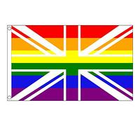 AZ FLAG - Rainbow United Kingdom Flag - 2x3 Ft - 100D Polyester Gay Union Jack Banner with Two Metal Grommets - Fade Resistant - Vivid Colors - 2' x 3' Feet - 90x60 Cm