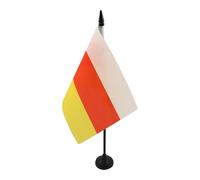 AZ FLAG Republic of South Ossetia Table Flag 5'' x 8'' - Tskhinvali Region Office Decoration 100% Polyester 21 x 14 cm - Mini Desk Flag with Pole and Black Plastic Base
