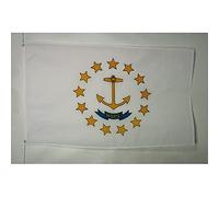 AZ FLAG - Rhode Island Flag - 3x5 Ft - Light Polyester Us State Of Rhode Island Banner with Two Brass Eyelets - Fade Resistant - Vivid Colors - 3' x 5' Feet - 150x90 Cm
