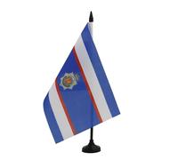AZ FLAG - Royal Corps of Transport of the British Army Table Flag 5'' x 8'' - RCT Office Flag 100% Polyester 21 x 14 cm - Mini Desk Flag with 10'' Pole and Black Plastic Base
