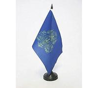 AZ FLAG Royal Standard of Cambodia Table Flag 5'' x 8'' - Cambodian Kingdom Office Decoration 100% Polyester 21 x 14 cm - Mini Desk Flag with Pole and Black Plastic Base