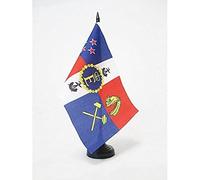AZ FLAG Royal Standard of New Zealand Table Flag 5'' x 8'' - New Zeleander Kingdom Office Decoration 100% Polyester 21 x 14 cm - Mini Desk Flag with Pole and Black Plastic Base