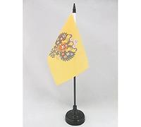 AZ FLAG - Russia WWI Table Flag 4'' x 6'' - Imperial Russian Office Flag 100% Polyester 15 x 10 cm - Mini Desk Flag with 10'' Pole and Black Plastic Base