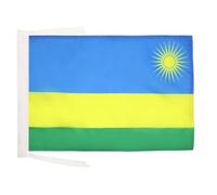 AZ FLAG - Rwanda Flag - 18'' x 12'' - 100% Polyester Rwandese Small Banner with Two Cords - Fade Resistant - Vivid Colors - 18x12 in - 45x30 Cm