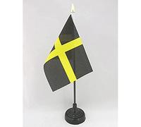 AZ FLAG - Saint David's Table Flag 4'' x 6'' - Dewi Sant Mini Desk Flag 100% Polyester 15 x 10 cm - Office Mini Banner with 10'' Pole - Golden Spear