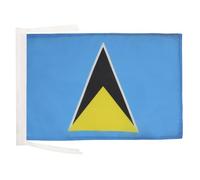 AZ FLAG - Saint Lucia Flag - 18'' x 12'' - 100% Polyester Saint Lucian Small Banner with Two Cords - Fade Resistant - Vivid Colors - 18x12 in - 45x30 Cm
