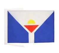 AZ FLAG - Saint Martin Flag - 18'' x 12'' - 100% Polyester St. Martiner - St. Maartener Small Banner with Two Cords - Fade Resistant - Vivid Colors - 18x12 in - 45x30 Cm