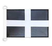 AZ FLAG - Saint Piran's Nautical Flag - 18'' x 12'' - For Outdoor and Boat - Cornwall Banner Knitted Polyester with Two Plastic Rings - Vivid Colors - 12x18 in - 45x30 Cm