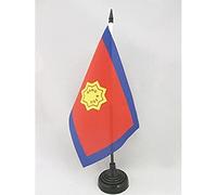 AZ FLAG Salvation Army Table Flag 5'' x 8'' - catholic organisation of SA Office Decoration 100% Polyester 21 x 14 cm - Mini Desk Flag with Pole and Black Plastic Base