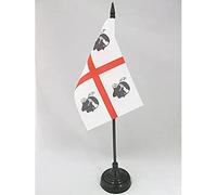 AZ FLAG - Sardinia Table Flag 4'' x 6'' - Sardinian Office Mini Banner 100% Polyester 15 x 10 cm - Mini Desk Flag with 10'' Pole and Black Plastic Base