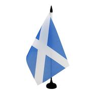 AZ FLAG - Scotland light blue Table Flag 5'' x 8'' - Scottish Office Flag 100% Polyester 21 x 14 cm - Mini Desk Flag with 10'' Pole and Black Plastic Base