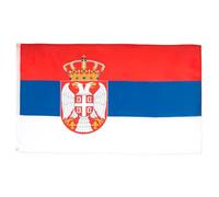 AZ FLAG - Serbia Flag - 2x3 Ft - Light Polyester Serbian Banner with Two Brass Eyelets - Fade Resistant - Vivid Colors - 2' x 3' Feet - 90x60 Cm
