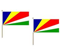 AZ FLAG SEYCHELLES FLAG 12'' x 18'' wood stick - SEYCHELLOIS FLAGS 30 x 45 cm - BANNER 2x3 in with pole