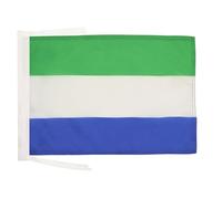 AZ FLAG - Sierra Leone Flag - 18'' x 12'' - 100% Polyester Sierra Leonese Small Banner with Two Cords - Fade Resistant - Vivid Colors - 18x12 in - 45x30 Cm