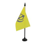 AZ FLAG - Sikh religion Table Flag 4'' x 6'' - Sikh religion Office Flag 100% Polyester 15 x 10 cm - Mini Desk Flag with 10'' Pole and Black Plastic Base