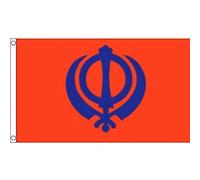 AZ FLAG - Sikhism Flag - 3x5 Ft - 100D Polyester Sikh Religion Banner with Two Metal Grommets - Fade Resistant - Vivid Colors - 3' x 5' Feet - 150x90 Cm